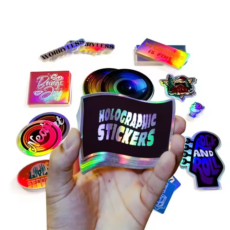 Die Cut Custom Cute Kawaii Vinyl Glitter Stickers Holographic Stationery Stickers Wholesale