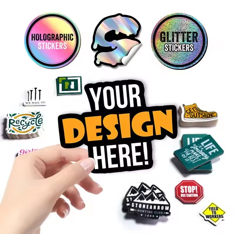 Die Cut Custom Cute Kawaii Vinyl Glitter Stickers Holographic Stationery Stickers Wholesale