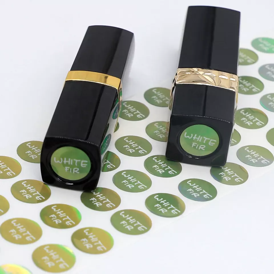Custom Logo Waterproof Lipstick Label Stickers Round Vinyl Label for Lip Gloss Tubes
