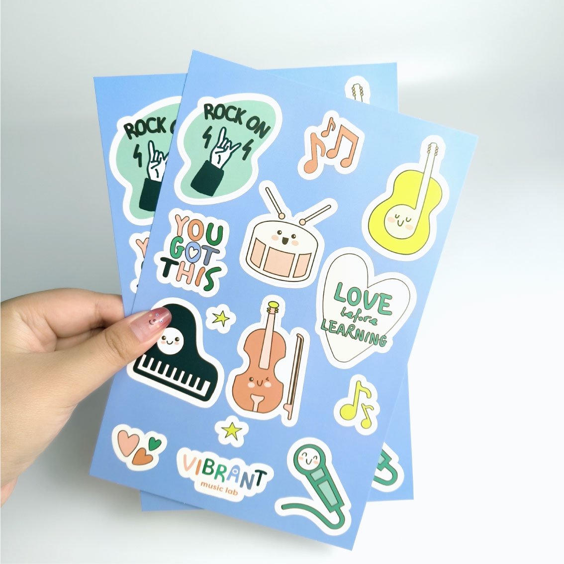 Custom logo stickers shiny cartoon kiss cut stickers adhesive waterproof vinyl die cut sticker sheets