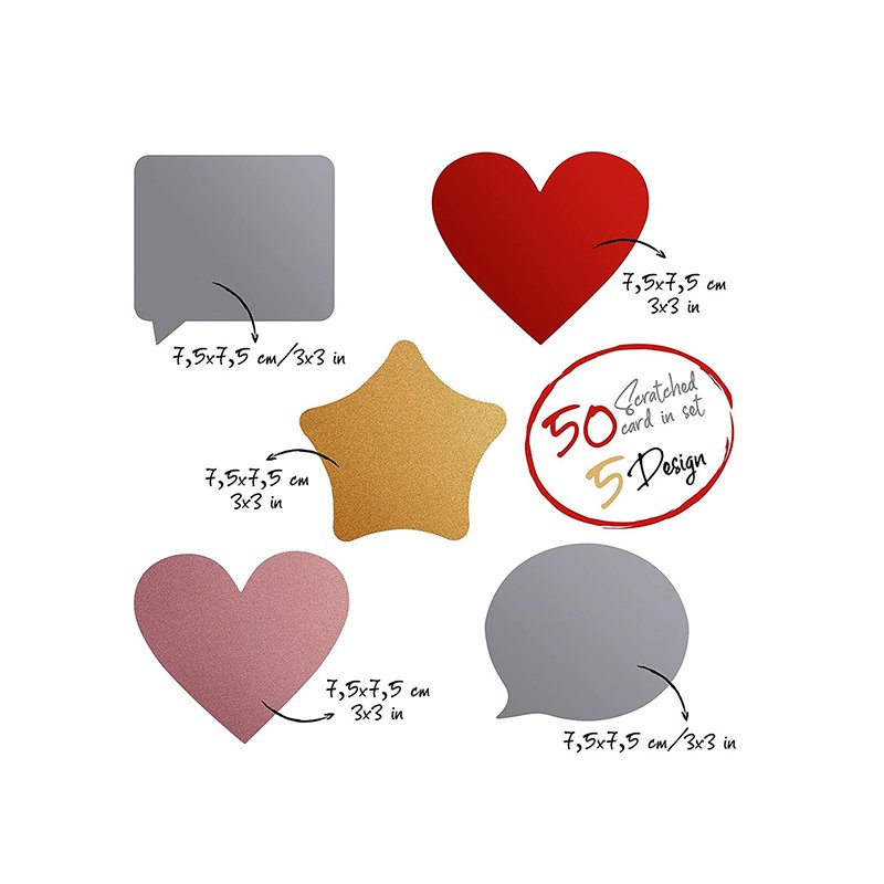 Custom Round Heart Square Shape Gold Silver Pink Scratch Card Scratch-Off Stickers, Scratch-Off-Sticker Labels