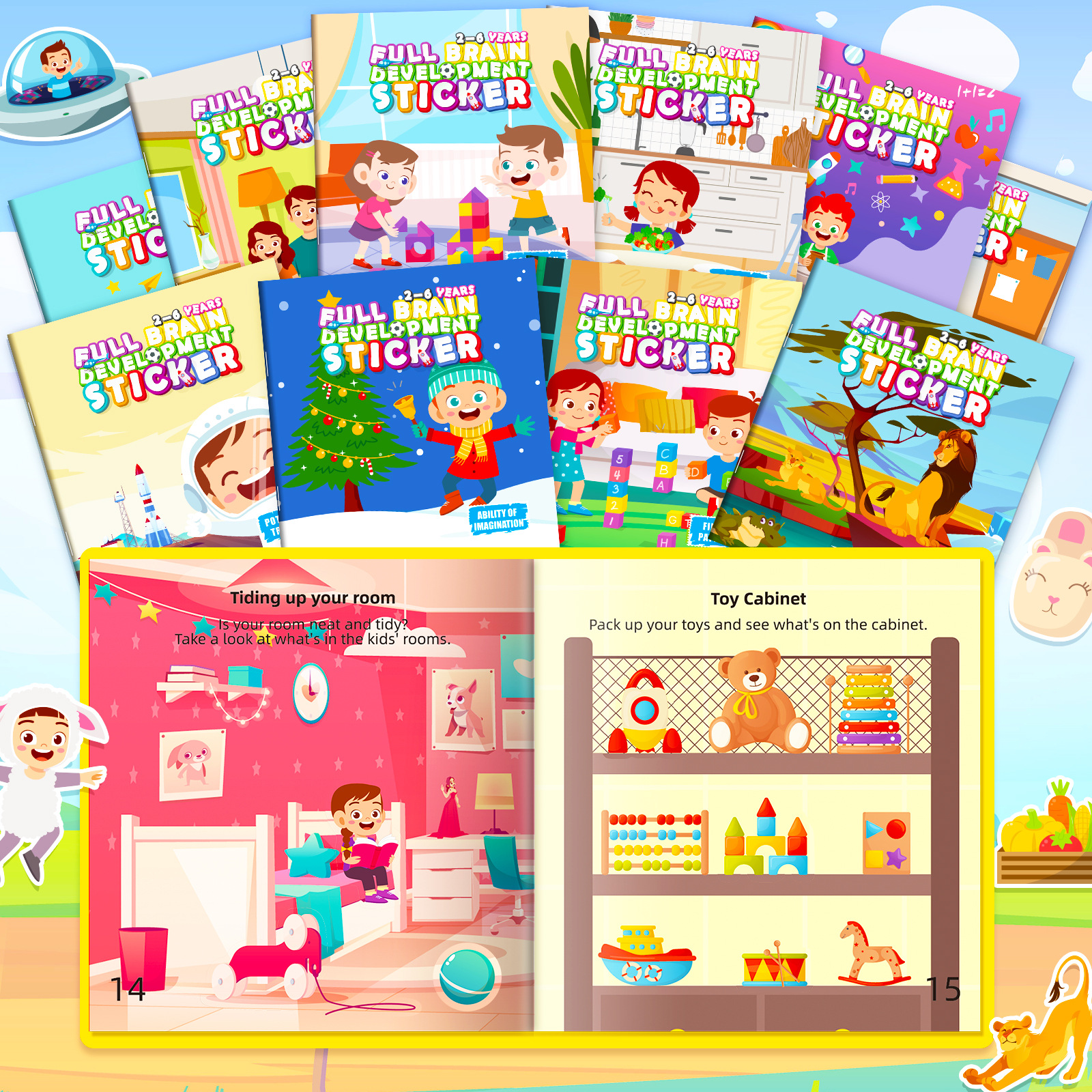 Reusable Eco Friendly Stickers Educational Magic Book Printing Kids Adhesive Stickers Coloring Custom Sticker Book