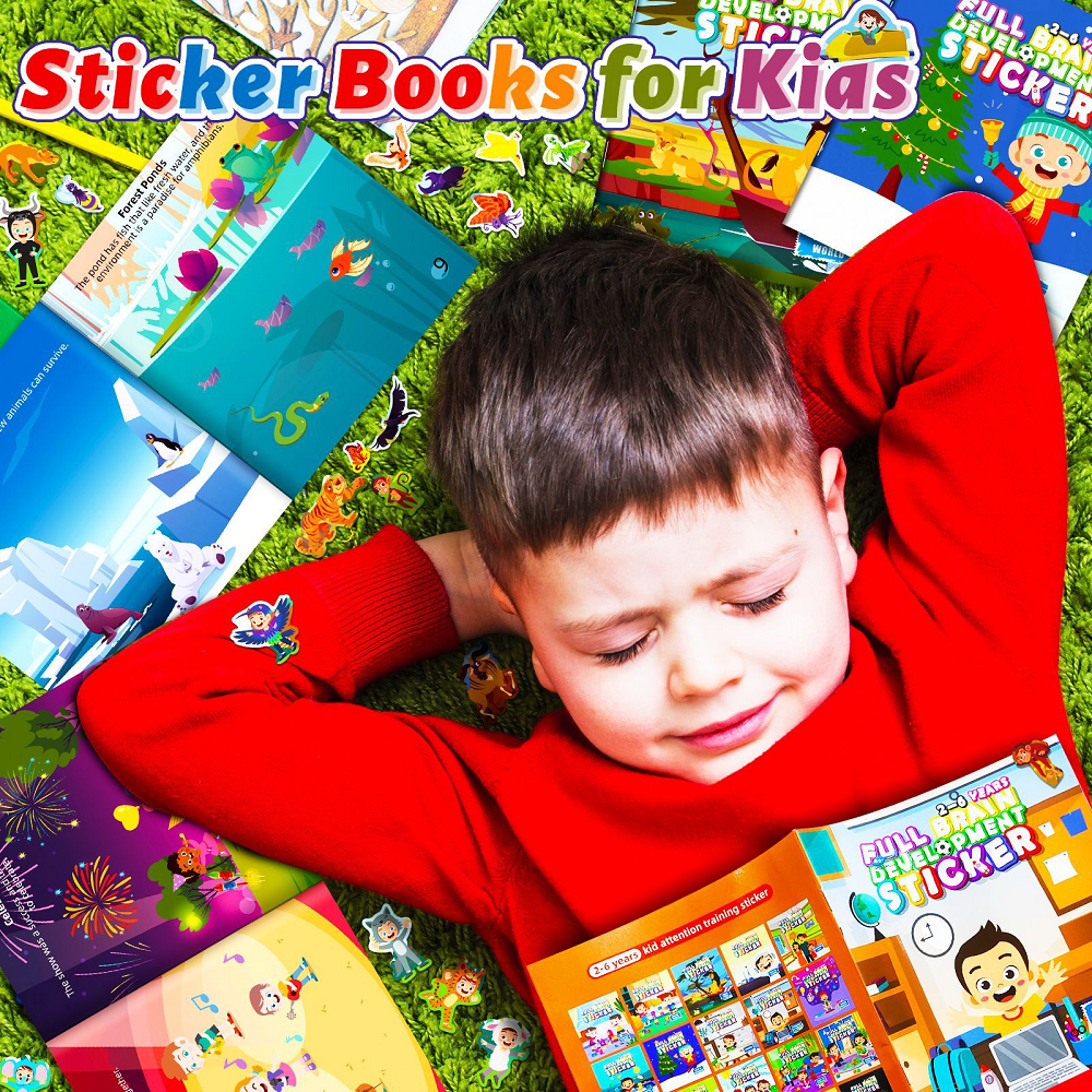 Reusable Eco Friendly Stickers Educational Magic Book Printing Kids Adhesive Stickers Coloring Custom Sticker Book