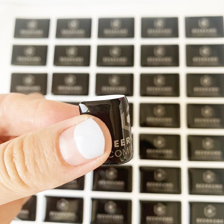 Custom 3D One Self-adhesive Dome Silica Private Label Cleaning Gel Clear Epoxy stickers For Car Computer Case