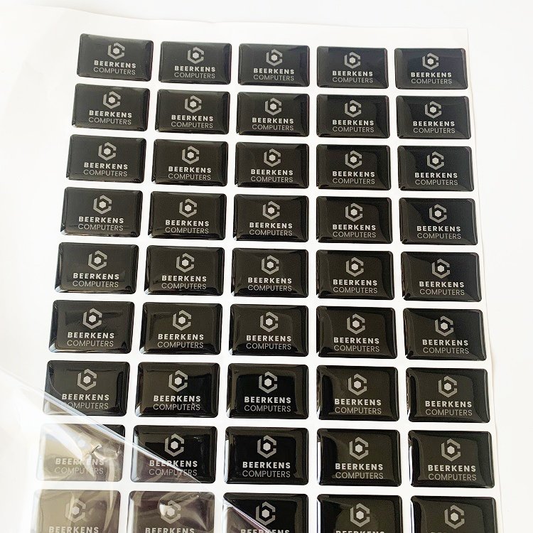 Custom 3D One Self-adhesive Dome Silica Private Label Cleaning Gel Clear Epoxy stickers For Car Computer Case