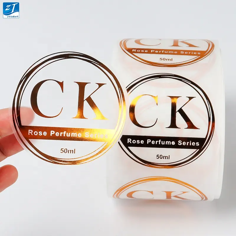 Chinese printing factory direct UV craft roll labels custom clear gold foil sticker