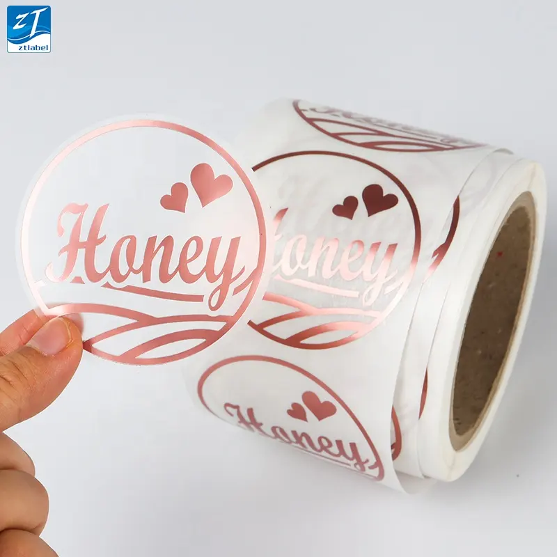 Chinese printing factory direct UV craft roll labels custom clear gold foil sticker