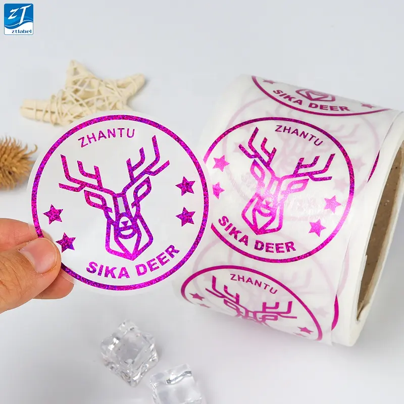 Chinese printing factory direct UV craft roll labels custom clear gold foil sticker