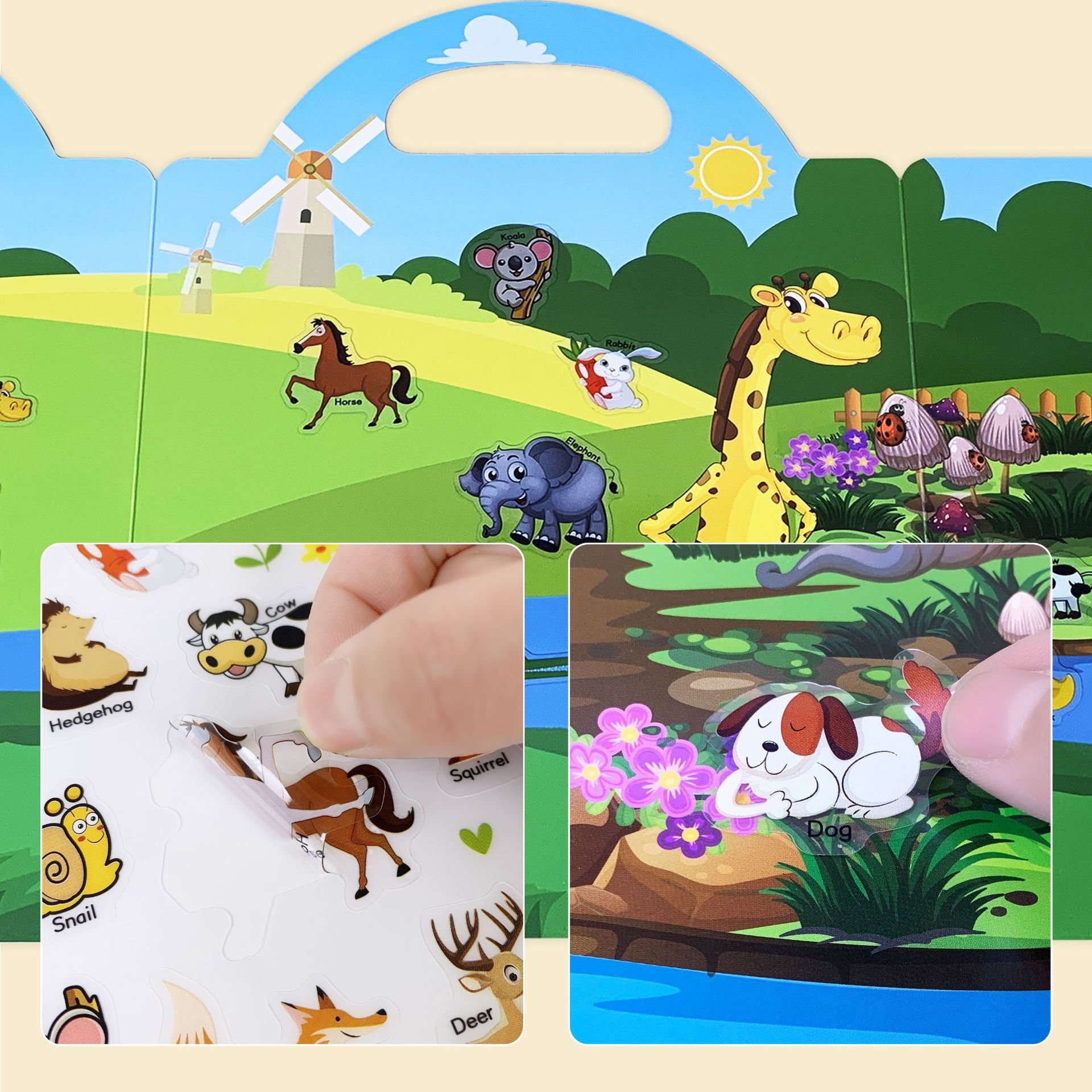 Factory Custom Children's Education Learning Multi Assorted Theme Based Farm Space Reusable Sticker Book For Kids
