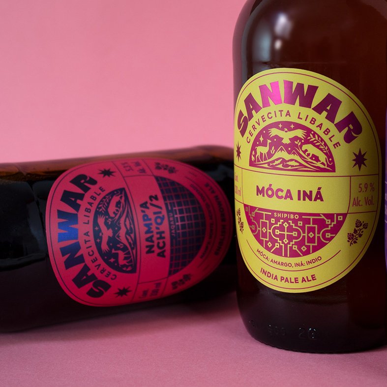 Custom craft IPA beer label metallic purple foil hot stamping bottle brew brand sticker,brewery bar waterproof packaging labels