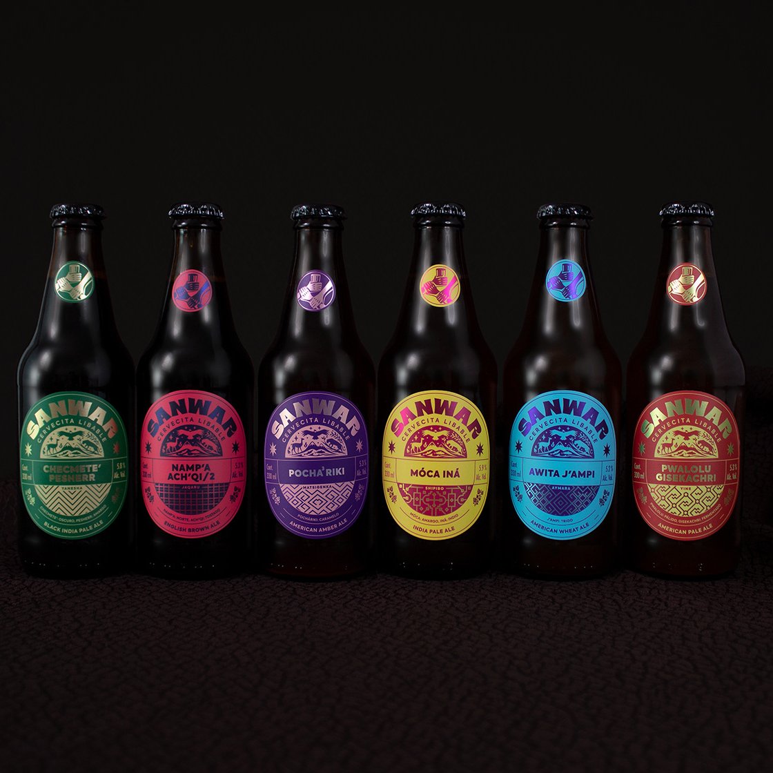 Custom craft IPA beer label metallic purple foil hot stamping bottle brew brand sticker,brewery bar waterproof packaging labels