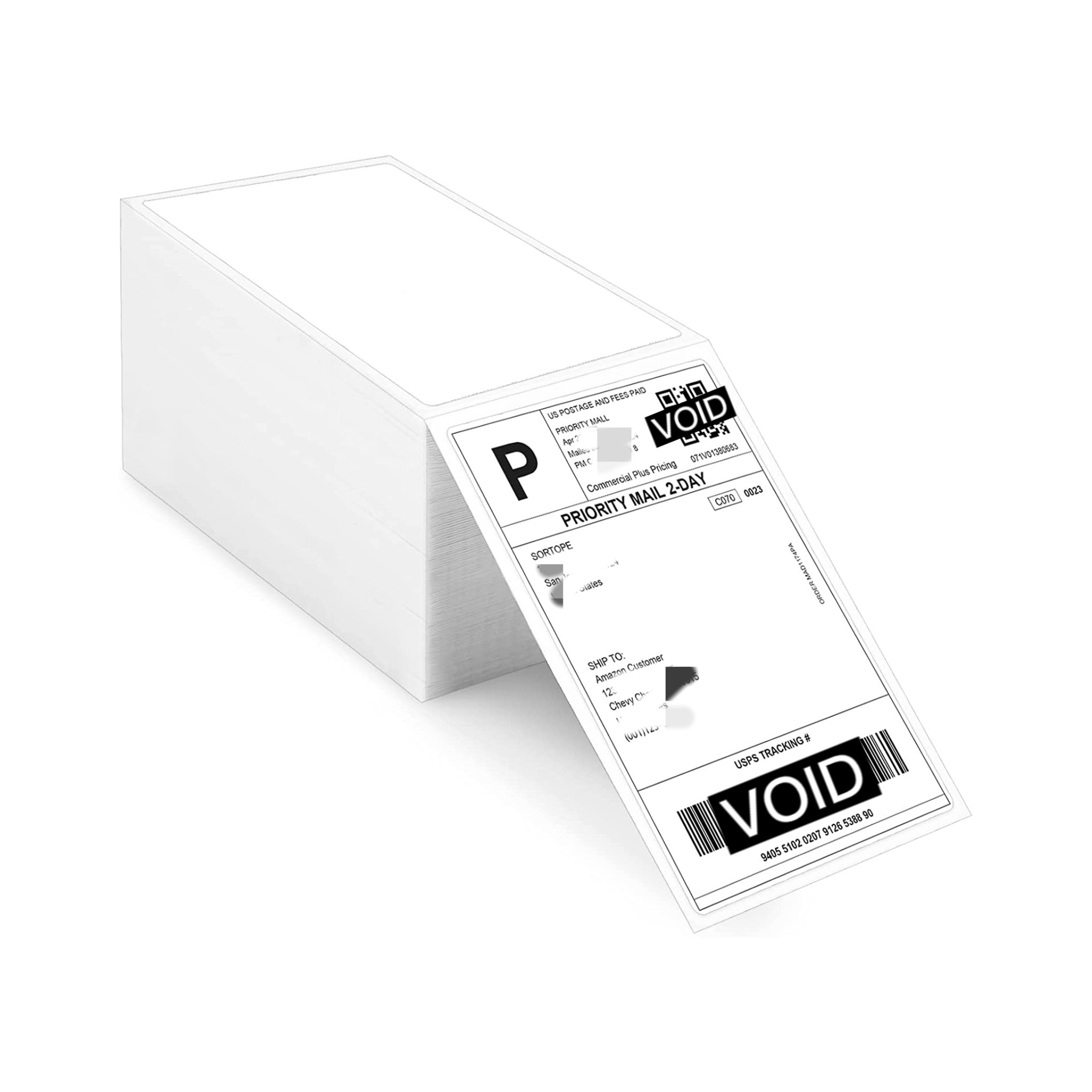 Custom 4x6 Self Adhesive Synthetic Packaging Label Jumbo Roll Shipping Label Printer 4x6 Direct Thermal Paper Label Sticker