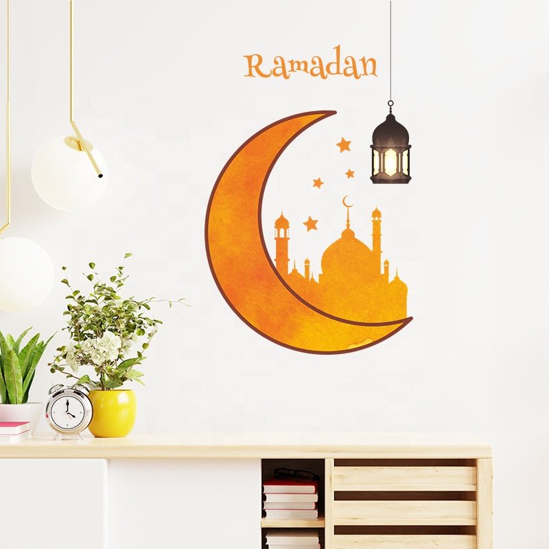 Eid Ramadan Wall Stickers PVC Decoration Table Living Room Islamic Wall Decal For Home Bedroom TV Backdrops Decor