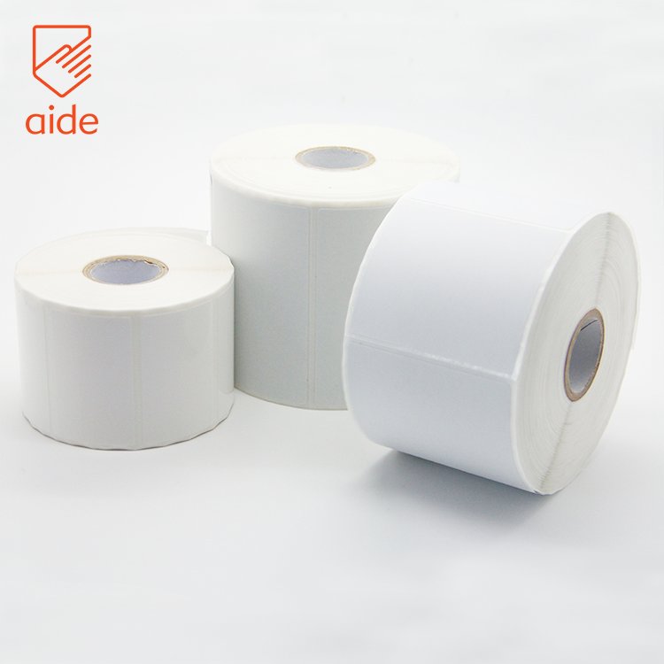 Custom waterproof self-adhesive sticker barcode transparent thermal label roll paper