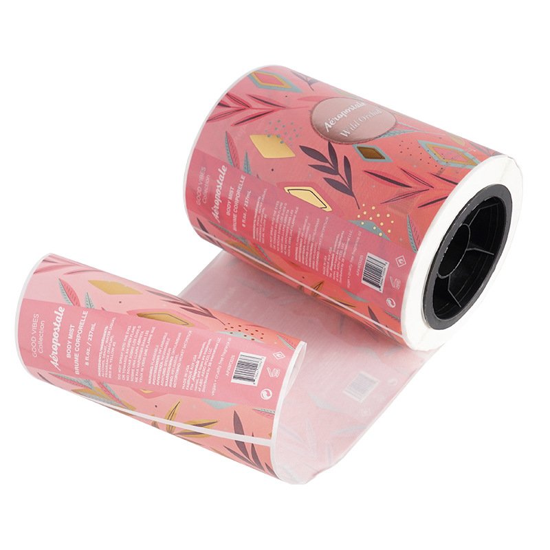 Custom Printed cosmetic Logo Sticker waterproof Self Adhesive Vinyl Roll bottle packaging Label custom stickers
