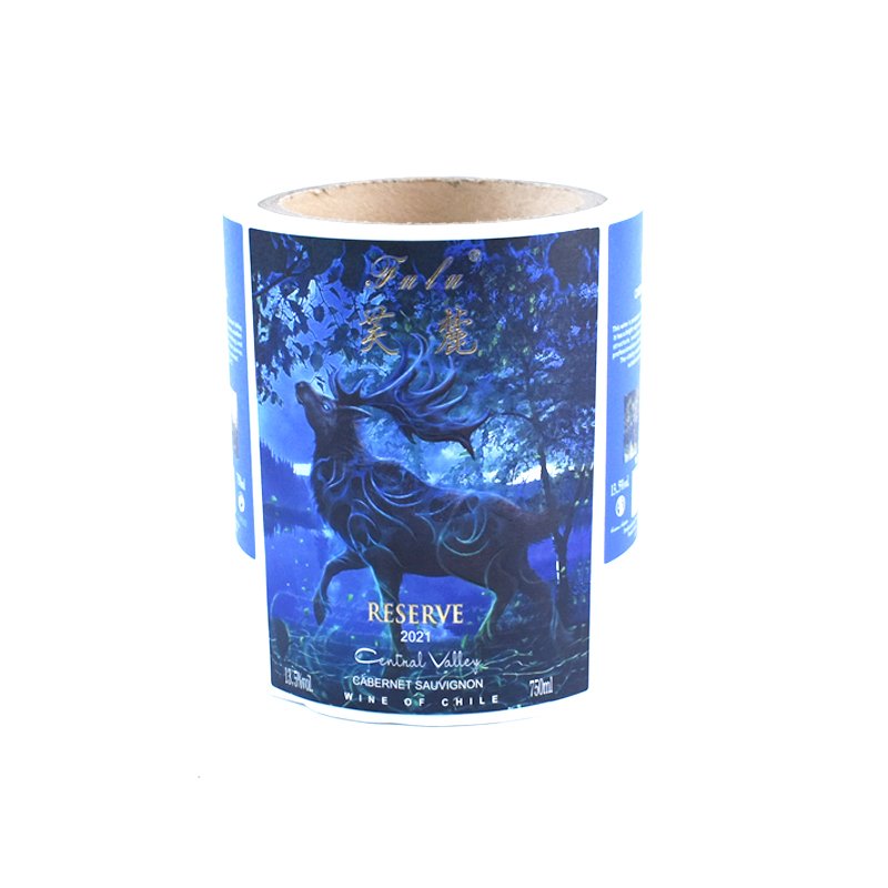 Customized Wine Sticker Roll Embossed Uv Metallic Sticker Label Bottle