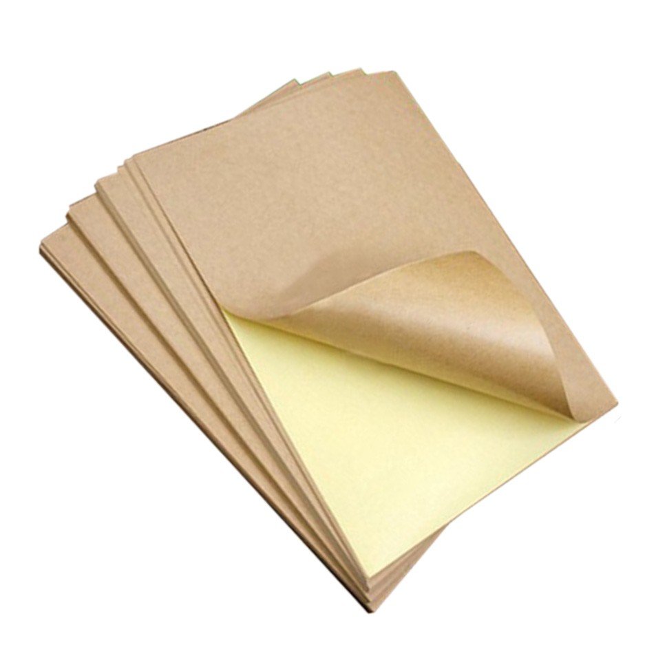 Custom logo printing a3 a4 self adhesive kraft paper labels stickers shipping packaging stickers