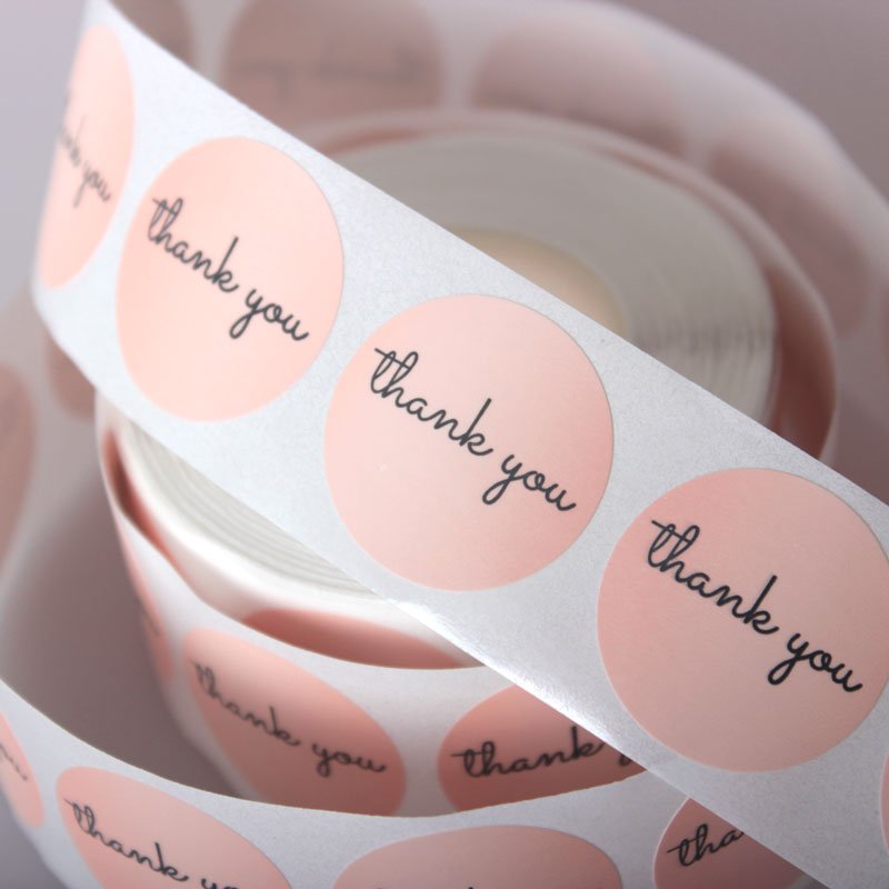 Hot Sale waterproof Thank you Logo Sticker Design Printing label Sticker