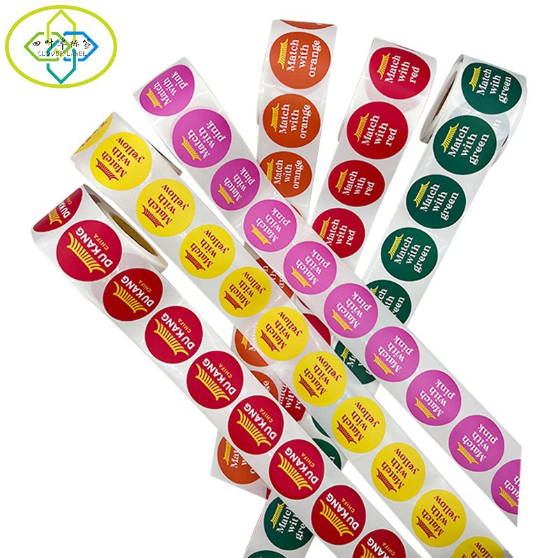 Custom Printed Roll Waterproof Vinyl PVC Round Circle Sticker