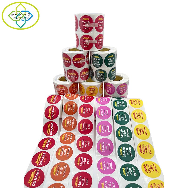 Custom Printed Roll Waterproof Vinyl PVC Round Circle Sticker