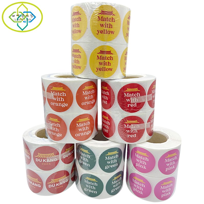 Custom Printed Roll Waterproof Vinyl PVC Round Circle Sticker