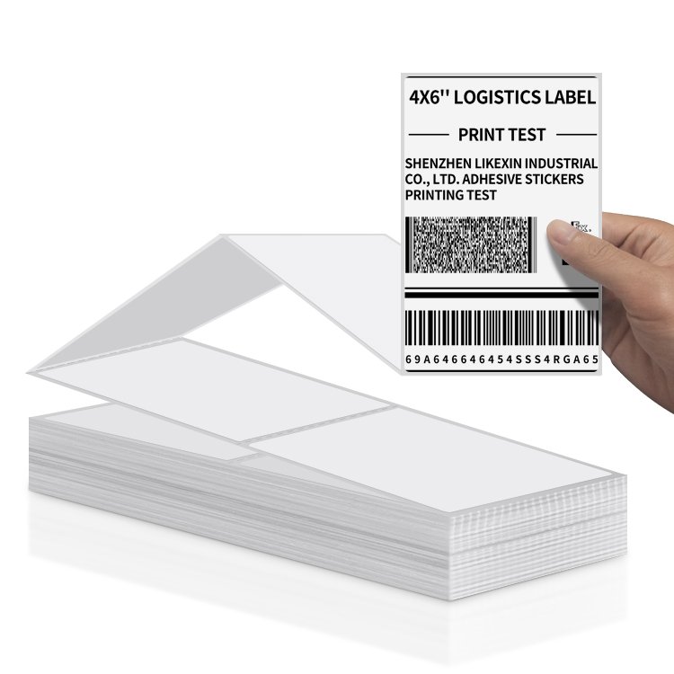 Adhesive Printer Paper 4*6 Fan Fold Direct Address Shipping Thermal Paper For Labels Printer Compatible Label Sticker