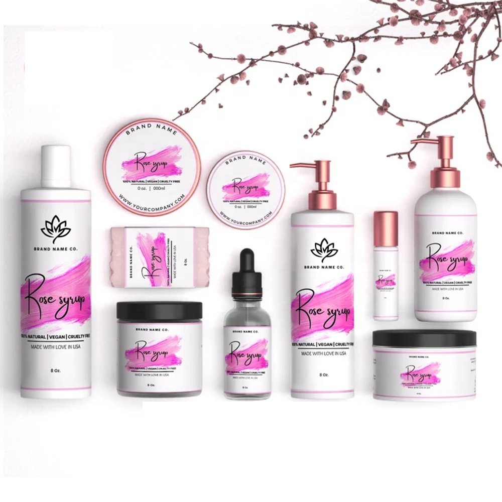 Cosmetic perfume label sticker idea branding label sticker design for product branding package