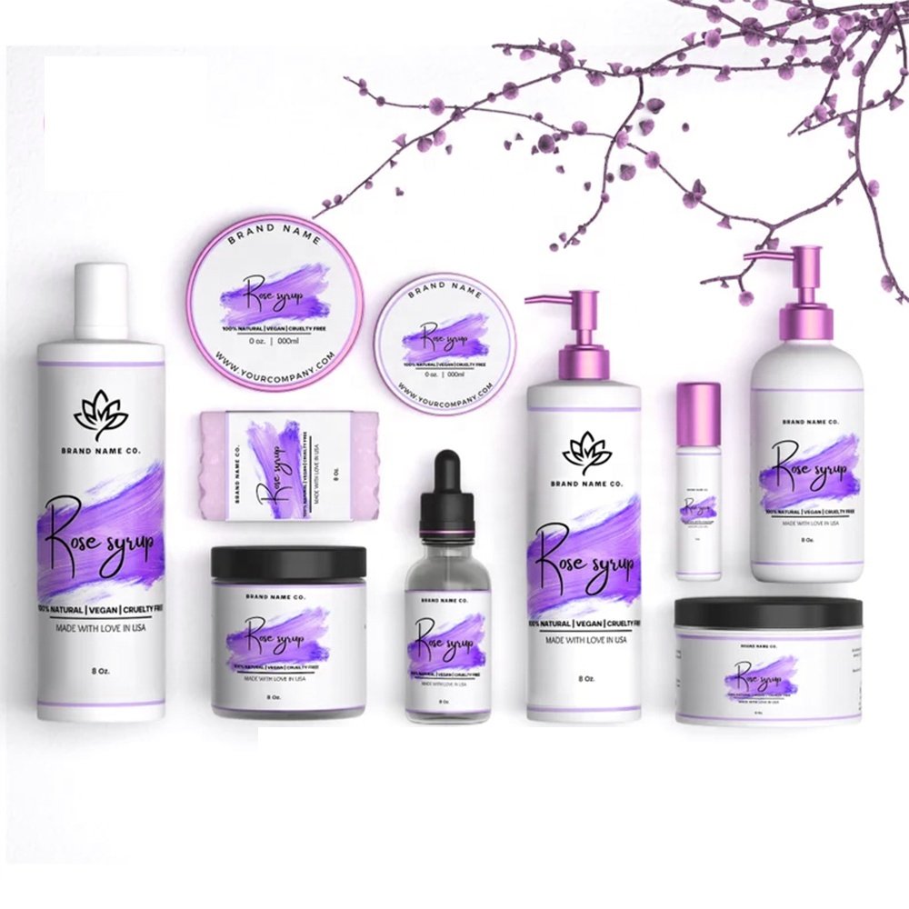 Cosmetic perfume label sticker idea branding label sticker design for product branding package