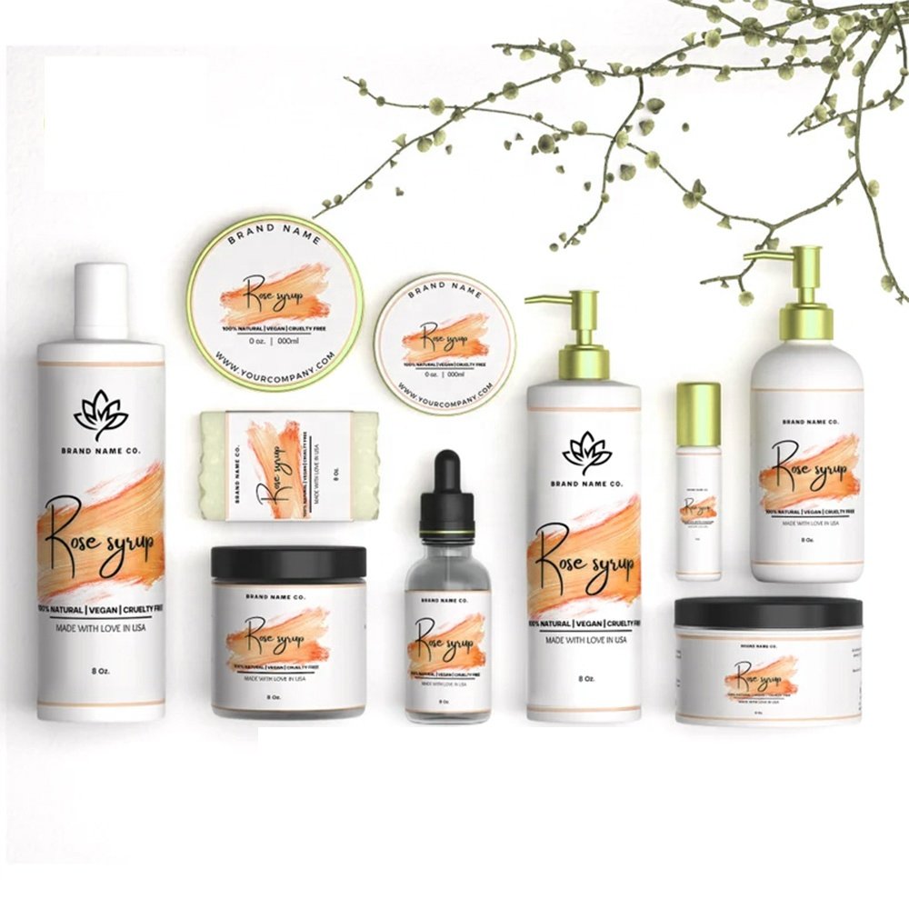 Cosmetic perfume label sticker idea branding label sticker design for product branding package