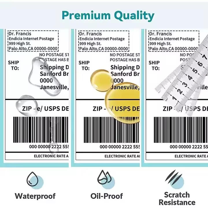 Thermal Labels 2x1 Waterproof Adhesive Shipping Stickers Roll 50x25mm 100x50mm Barcode Packaging Label