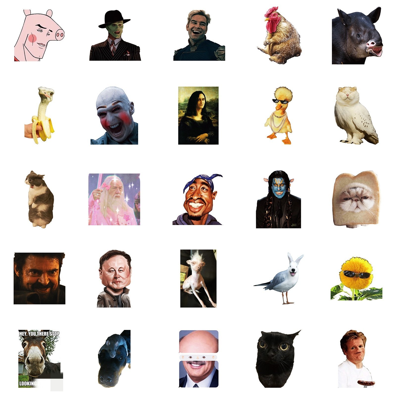 50PCS Creative famous person humorous expression funny meme sticker