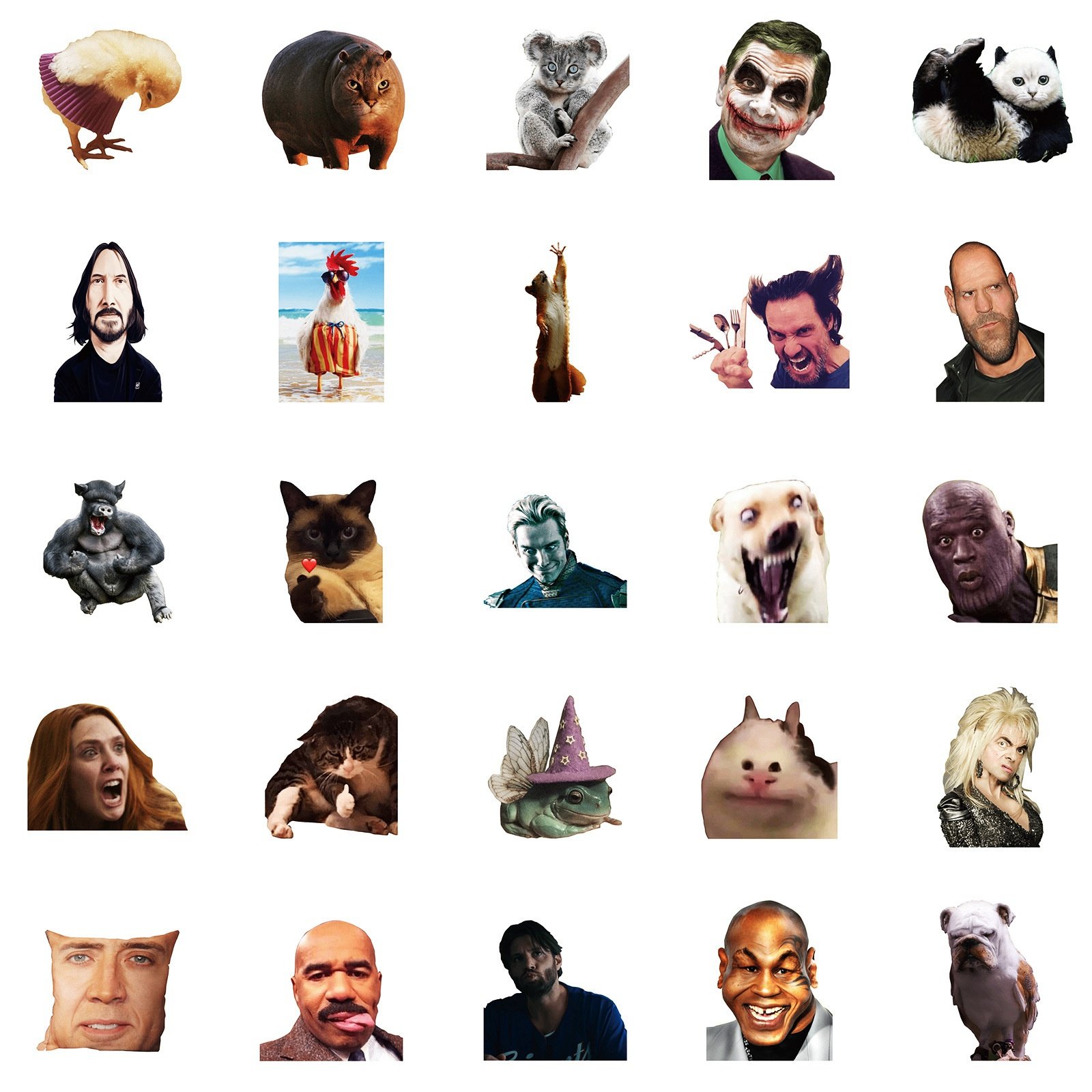 50PCS Creative famous person humorous expression funny meme sticker