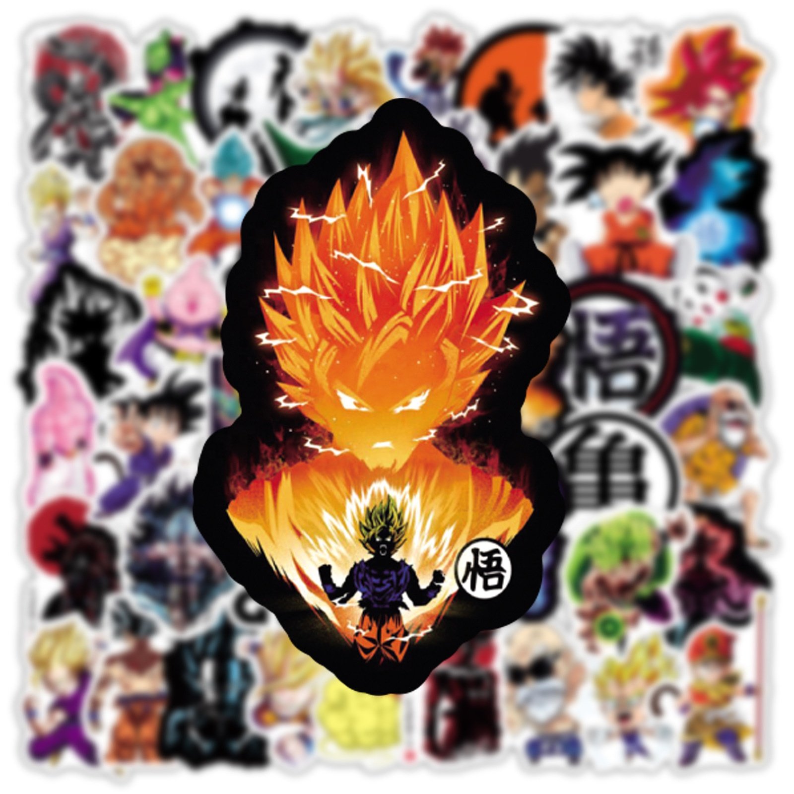 50Pcs Dragon Ball Classical Motion Anime Sticker Label For Boy Children Promotion Gifts Luggage Laptop Diy Toy Stickers