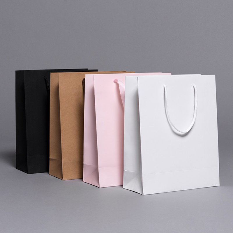 Factory Custom Gift Bag Luxury Retail Shopping Paper Bag Handle Bulk Small Shopping Bag with handles for clothing