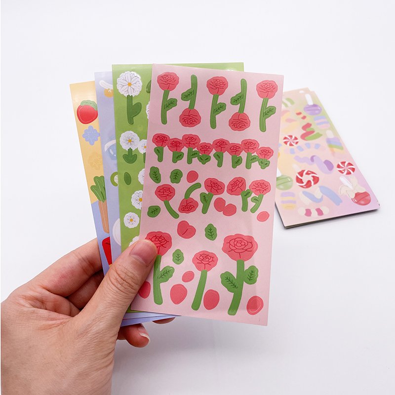 Self Adhesive Custom Sticker Sheet Printing Vinyl Kiss Cut Cartoon Logo Stickers Low MOQ