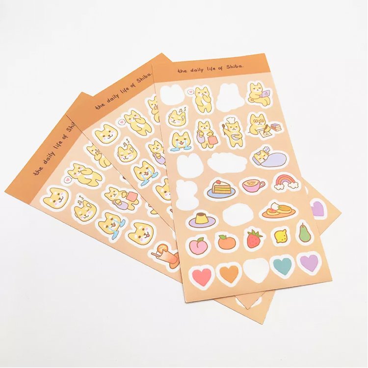 Self Adhesive Custom Sticker Sheet Printing Vinyl Kiss Cut Cartoon Logo Stickers Low MOQ