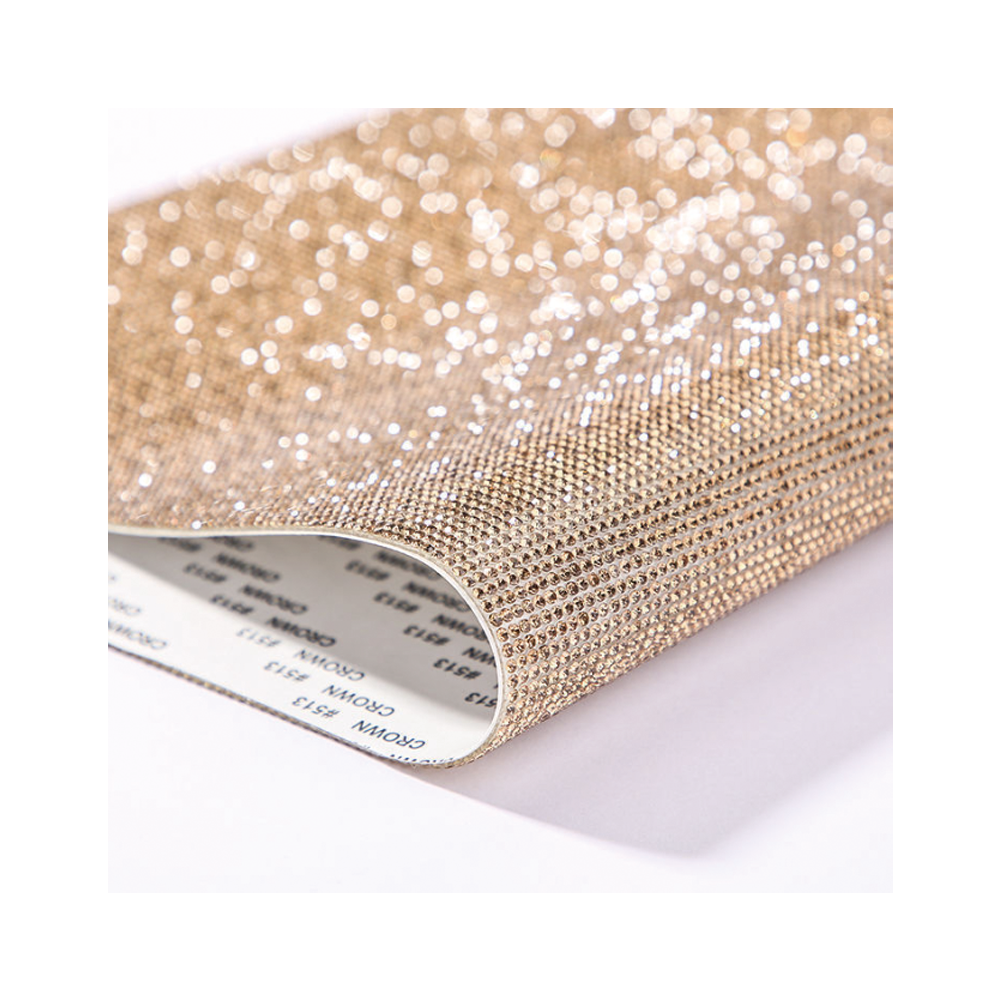 Hongcai Rhinestone Hot Drill Back Glue Whole Sheet Hot Fix Crystal Glass Drill Self-adhesive Row Drill Rhinestone Stickers DIY