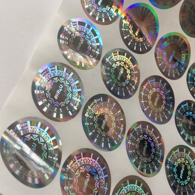 Custom logo sticker Coated paper Hologram Holographic Security Sticker Label