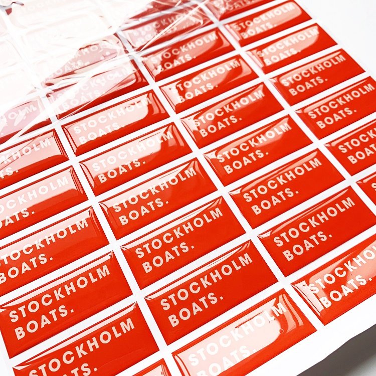 Custom Rectangle Shape Epoxy Resin Sticker Personalized logo 3D Dome Gel Stickers Decals Doming Sticker