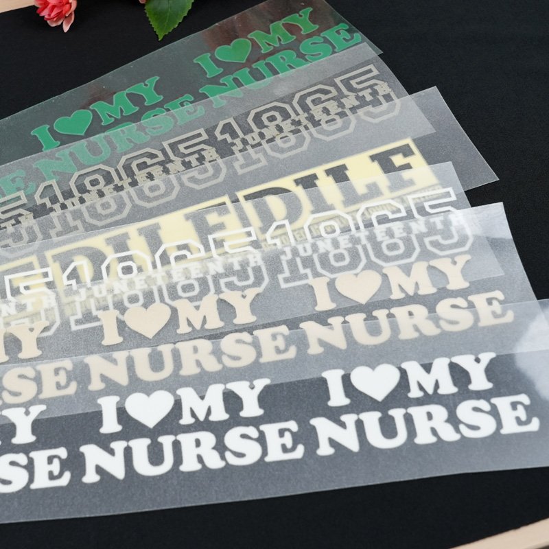 Wholesale Custom Flock Heat Transfer Excellent Quality Prints Ready To Press Sticker Durable Fastness Vinyl Designs For T-Shirt