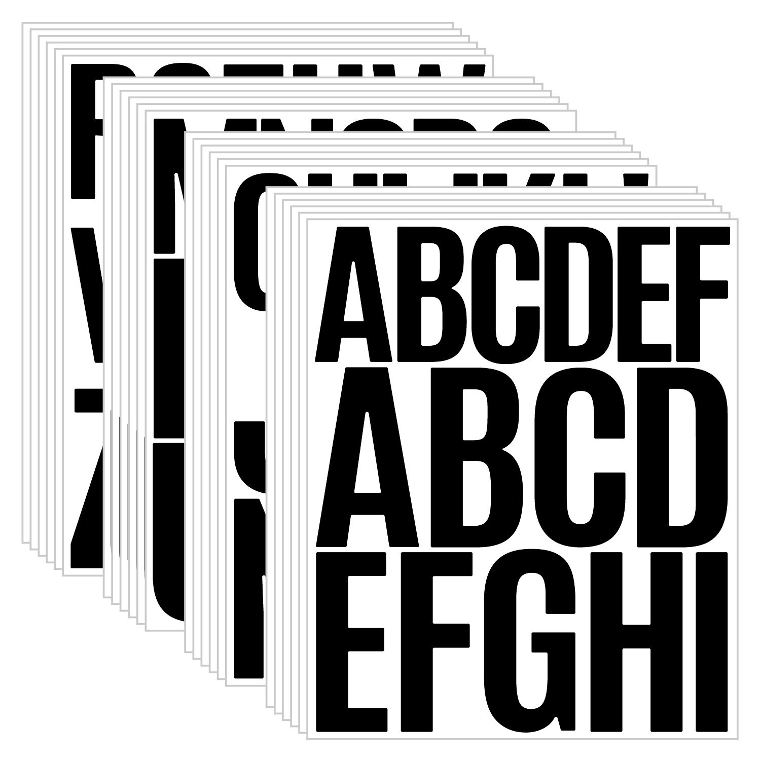 3+4inch Letter Stickers Large Size Mailbox Holiday Gift Decoration Waterproof Vinyl Alphabet Letter Sticker Sheet