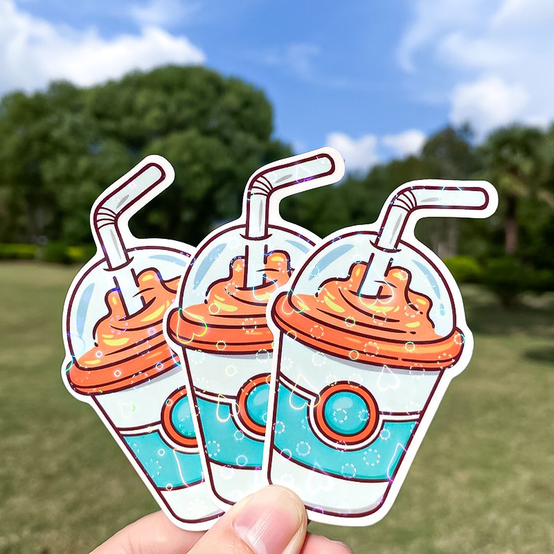 Nice Quality Custom Vinyl Holographic Heart Cute Sticker Logo Label Cartoon Printing Die Cut Anime Stickers