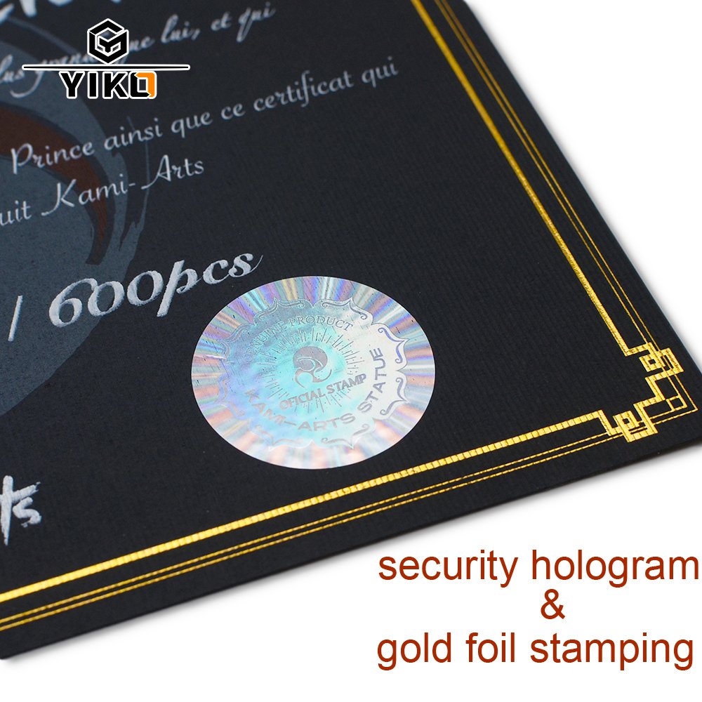 A5 Size Certificate of Authenticity Customized with Hologram Sticker Degree Paper Printing College Diploma Security Paper