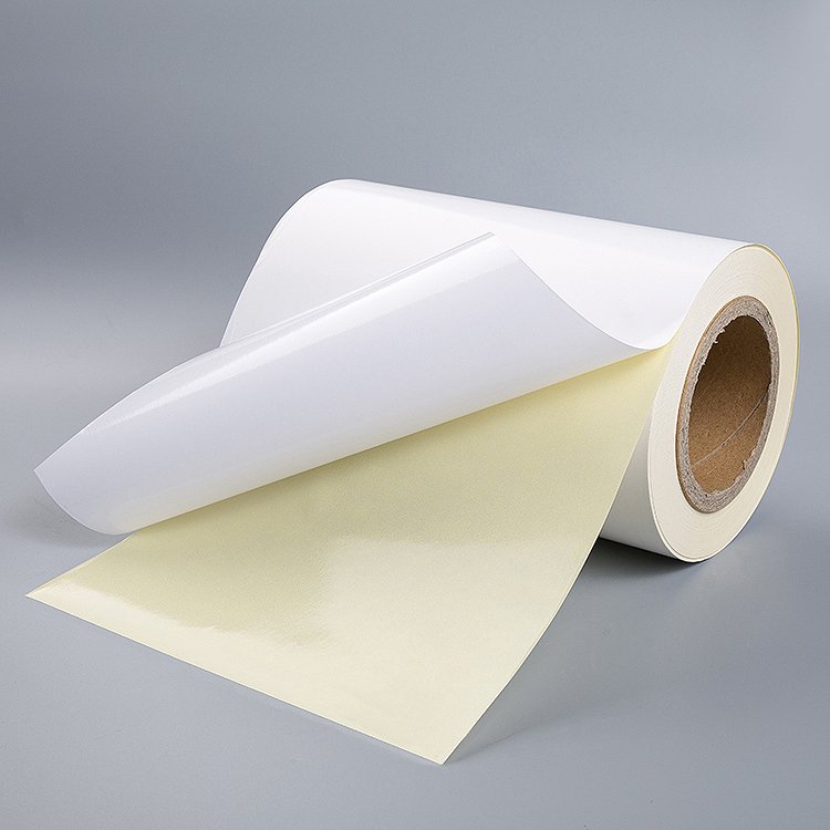 Self Adhesive Paper High Gloss Sticker in sheet or in roll with Glassine release paper liner