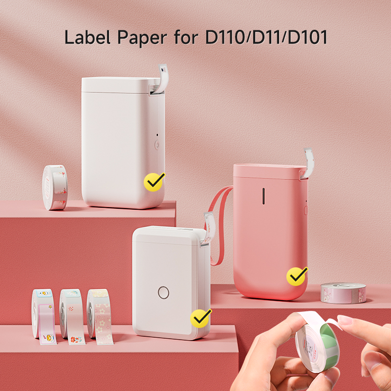 Label Tape Label Sticker Paper Rolls Thermal Barcode Label Printer Paper for Wireless Mini Portable Printer D110 D11 D101