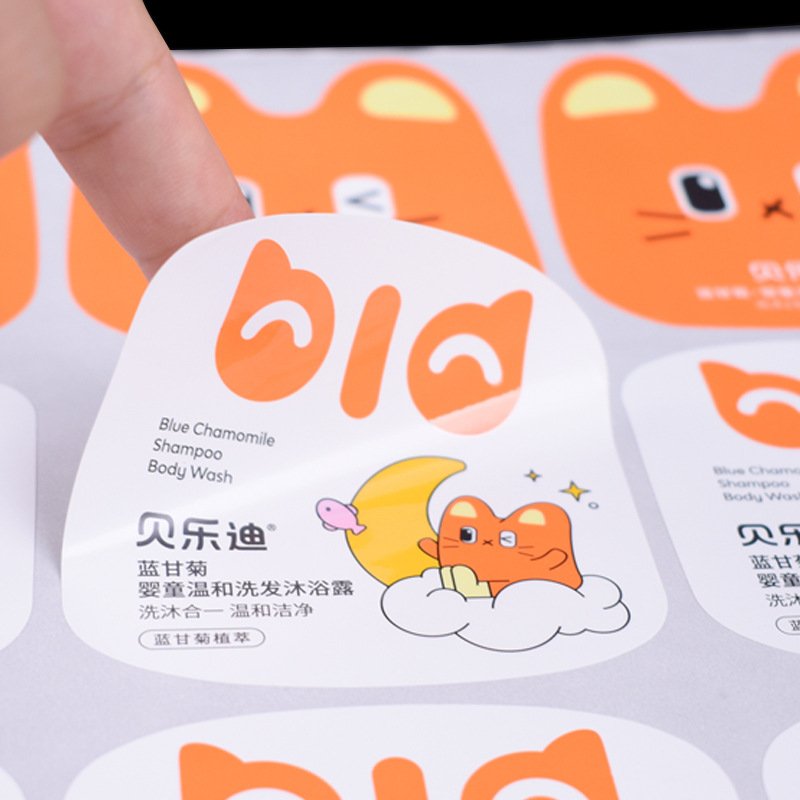Label and Sticker Transparent Printing Adhesive Sticker Customized Made BOPP Customized Accept Custom Clear Pulline