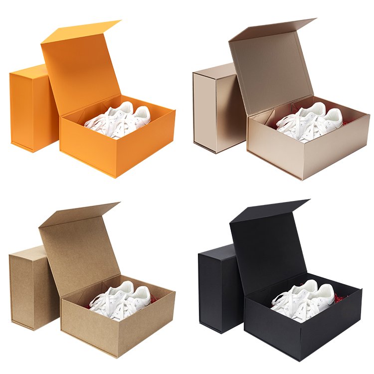 Custom Logo Foldable Gift Box with Magnet Luxury Magnetic Folding Storage Paper Shoes Clothes Packaging Box