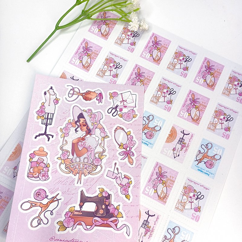 Kawaii stationery custom personalized transparent sparkle sticker sheets