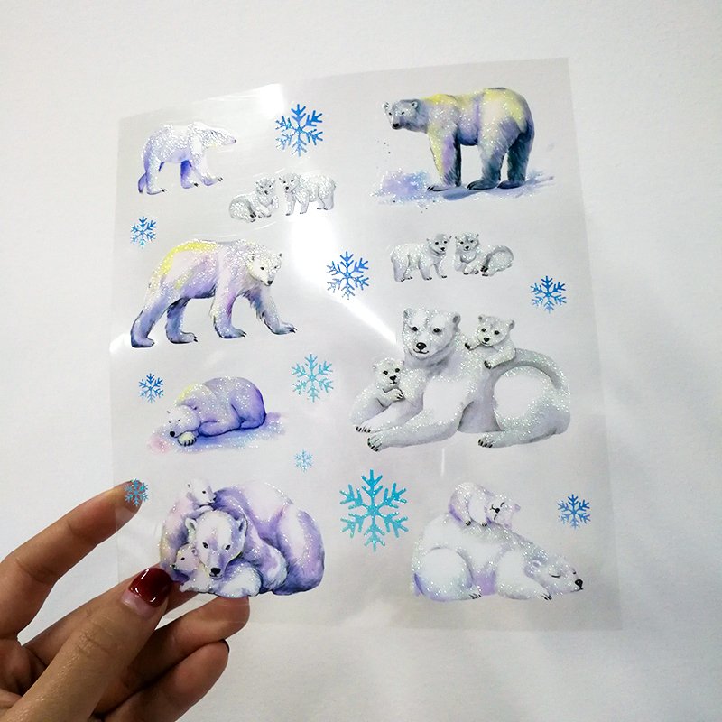 Kawaii stationery custom personalized transparent sparkle sticker sheets
