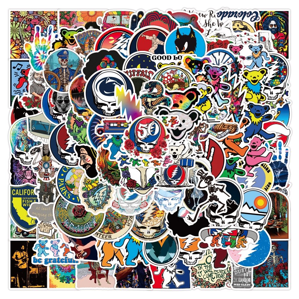 100Pcs Cool Rock Band Punk Music Decal Hot Sales Popular Fashion Mix Stickers